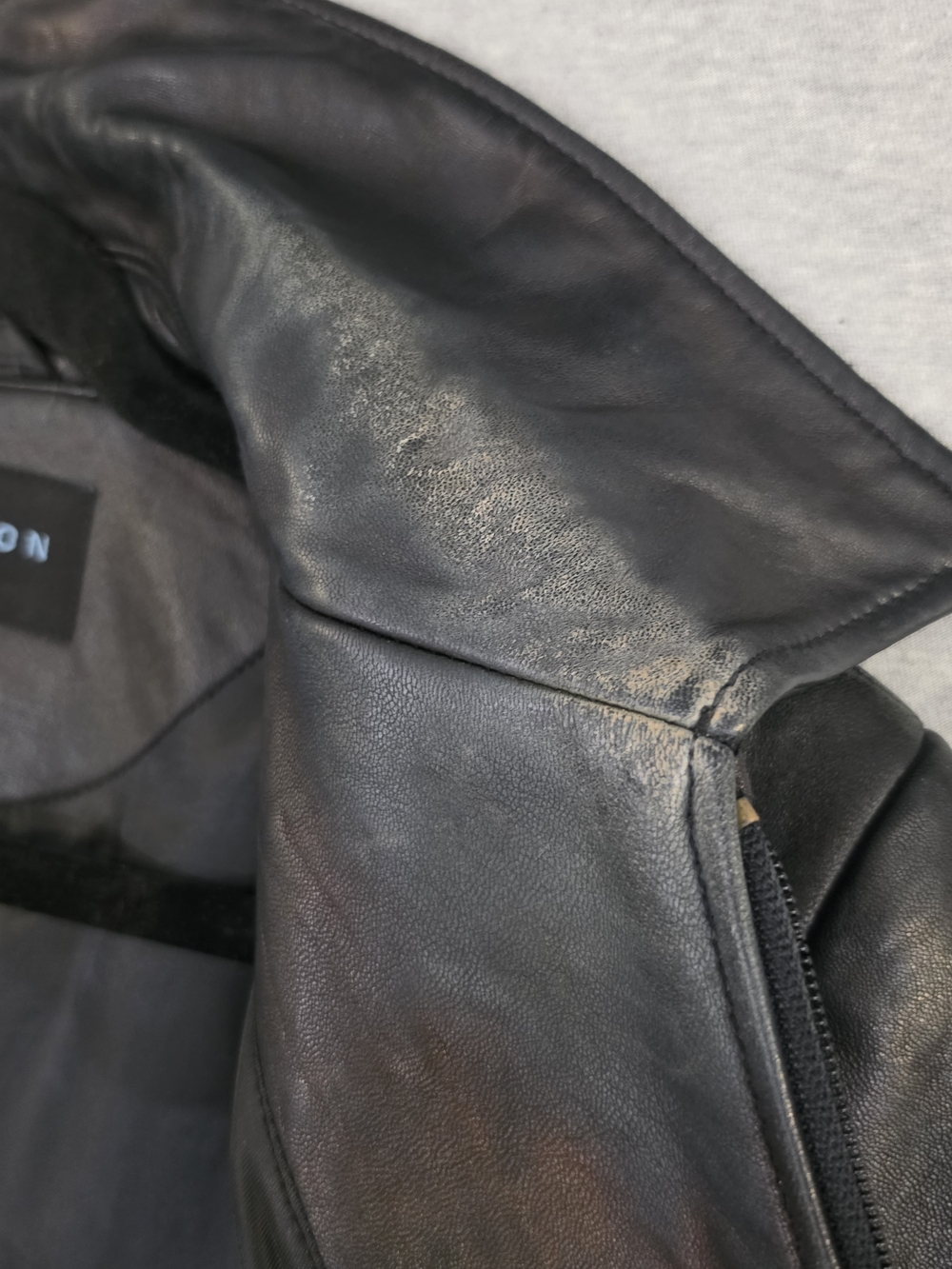 Kenneth Cole Reaction Black Leather Zip-Front Jacket - Picture 8 of 16
